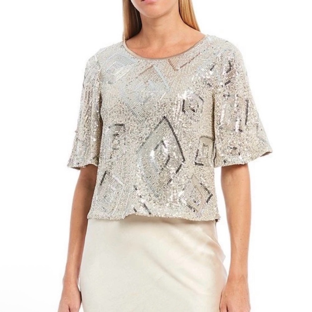 SKIES ARE BLUE Sequin Top NWT